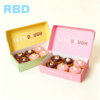 Boîte en papier personnalisée avec logo pour chocolats, biscuits, donuts et gâteaux, biodégradable, impression personnalisée, vente en gros, produit alimentaire de qualité supérieure, best-seller