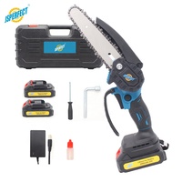 Mini tronçonneuse 6 chaînes tronçonneuse électrique avec batterie 1500mah 2000mah