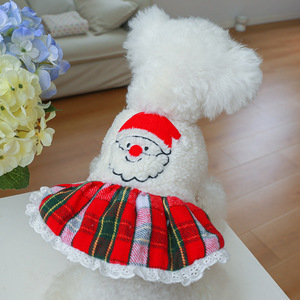 Vêtements <span class=keywords><strong>pour</strong></span> chiens et chats en gros en usine-Robe d'hiver en coton épaissie et doublée de polaire, Halloween et Noël Père Noël - Product Image 2