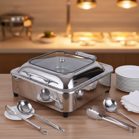 Matériel de restauration professionnel : Ensemble de réchauds de buffet pour maintenir les aliments au chaud, plats de service pour restaurants et hôtels