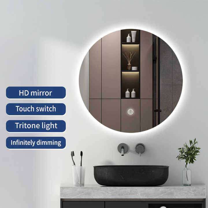 Touch Screen 3-Color Dimming Led Smart Mirror Frameless Backlit ...