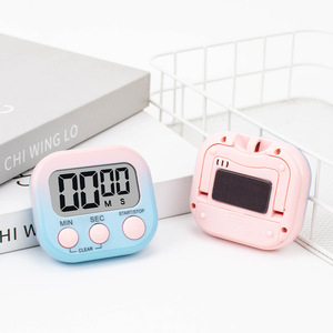 Cross Border Dopamine Gradient <b>Timer</b> Lcd Display 60 Min Countdown Kitchen Study Reminder Alarm Clock Easy Operation Square Shape - Product Image 4