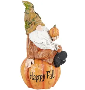 Custom Fall Gnome Thanksgiving Gnome Statue Garden Autumn Resin Dwarf Elf Statue for Thanksgiving Halloween Outdoor Figurine YS