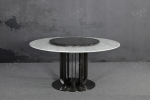 Mesa de comedor redonda de mármol EKAR Nova con elegancia moderna <span class=keywords><strong>Lazy</strong></span> <span class=keywords><strong>Susan</strong></span> para espacios de comedor - Product Image 6