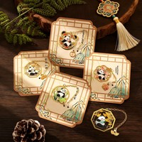 Pembatas Buku Logam Berlubang Motif Panda Kartun Penanda Halaman Gaya Cina yang Indah Hadiah Budaya Kreatif untuk Anak-anak dan Pelajar