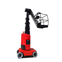Elevador de Mastro Hidráulico Telescópico Elétrico Autopropelido Compacto de 9m com Lança Cantilever