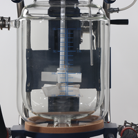 Sistema de elevación eléctrico para olla de reacción de vidrio de doble capa, inclinable y giratorio, 20L, automático, para procesamiento de materiales de alta viscosidad, PLC
