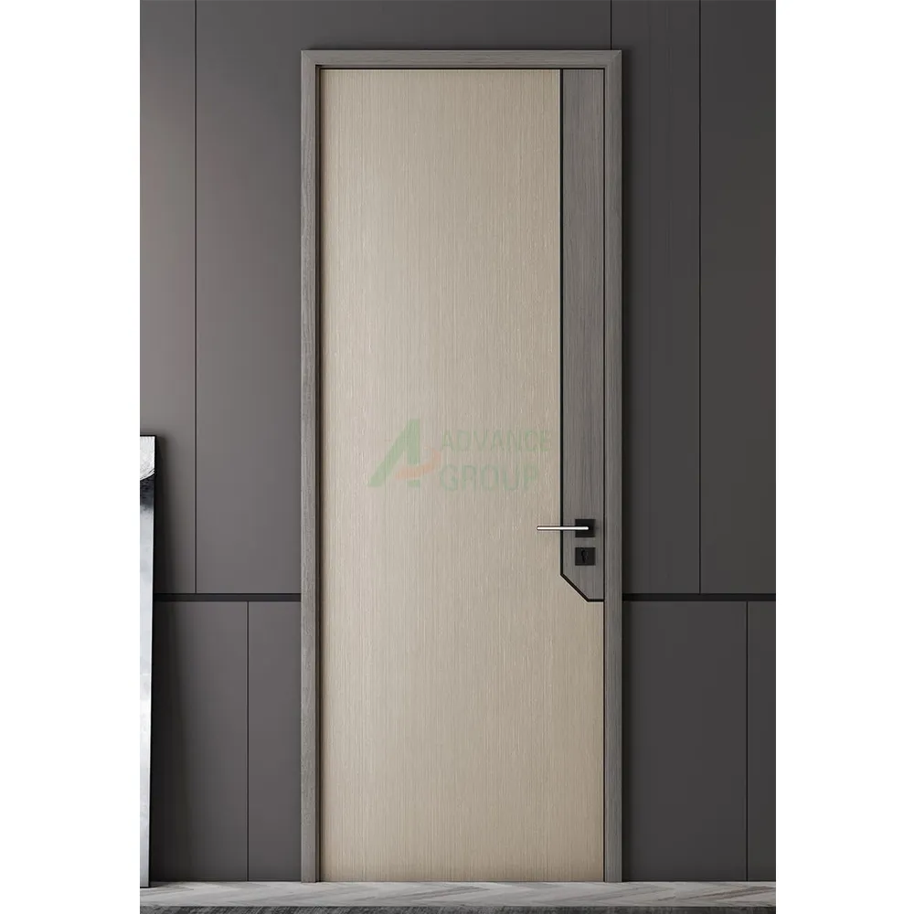 Waterproof Polish Panel Prehung Modern Design Interior Room Plastic Composite WPC Wooden Door For House