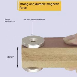 Puissant matériau magnétique industriel N35 anneau de montage de trou de vis de terre rare aimants en néodyme avec tête fraisée pour volets - Product Image 4