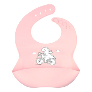 Silicone Baby Bib Deep Food Catcher Pocket Soft Printed Pattern Toddler Kids Mealtime Apron Custom Logo Wholesale - Product Image 6