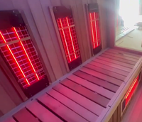 2026 Hot Control Cabine de sauna intérieure en bois massif pour plusieurs personnes avec panneau chauffant infrarouge lointain, réglage intelligent de la température, usage commercial, design moderne, détox