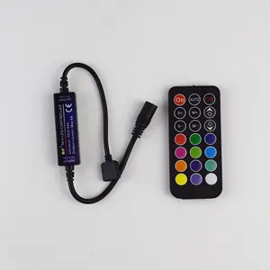 新型DC5-24V 6A 21键射频遥控迷你LED单色RGB RGBW CCT控制器，用于LED灯条