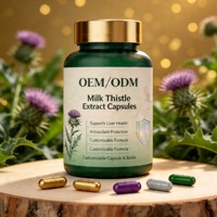 Extrait de Chardon-Marie en Capsules Dures 80% Silimarine Extrait Végétal Standardisé Sans OGM Sans Gluten Fournisseur OEM Marque Privée Vente en Gros