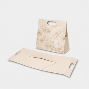 Caja de regalo magnética triangular premium plegable con asa para set de cosméticos, para crema facial, sérum, con asa y logotipo OEM. - Product Image 2