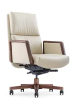 Chaise de conférence exécutive en cuir PU de style nordique, cadre en aluminium, design moderne, hauteur réglable, pour la maison, le bureau, le salon, l'hôtel