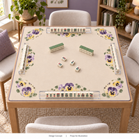 Tapis de Mahjong Yugaland en caoutchouc infroissable, résistant à la saleté, inodore, antidérapant, lavable, 800*800mm, 3mm, pour Mahjong Cafe