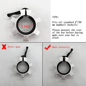 Vente en gros 2 pcs Fitness en aluminium 2 pouces à dégagement rapide 50MM métal Gym haltérophilie haltère serrures collier haltère pinces - Product Image 5