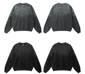 LY Ensemble pantalon de survêtement et sweat à capuche en éponge française gris vintage surdimensionné lourd délavé au soleil 450g - Product Image 2