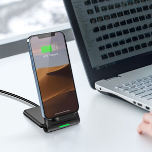 <b>Desktop</b> Wireless Charger 15W Foldable Magnetic <b>Stand</b> For Apple Phones - Product Image 1