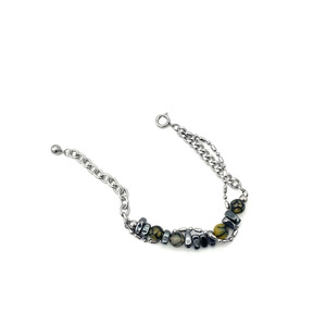 Thời trang hạt của vết nứt và Hematit đá tự nhiên thép không gỉ cực Chuỗi Vòng Đeo tay quyến rũ phụ nữ người đàn ông Quà Tặng stb060 - Product Image 6