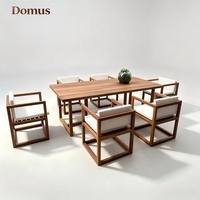Table longue en teck massif moderne, durable et imperméable pour jardin, balcon, cour, villa