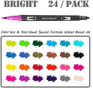 Blackview — <span class=keywords><strong>livre</strong></span> de coloriage <span class=keywords><strong>à</strong></span> double pointe pour enfants et adultes, ensemble de stylos de couleur pour dessins artistiques, 24 couleurs - Product Image 4