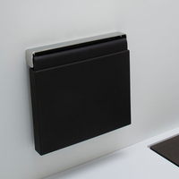 Chaise de douche murale pliante carrée en acier inoxydable de haute qualité, noire, écologique, durable, facile à installer