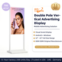 Reproductor de Publicidad LCD con Soporte de Pie, 50 Pulgadas, Señalización Digital WiFi, Tótem de Aluminio Delgado para Espacios Comerciales