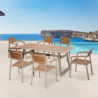 à manger bistro de luxe moderne de 5 pièces mobilier de jardin pour extérieur café table ronde en aluminium et chaises 4 places