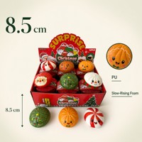 Boîte Mystère de Noël : Squishy en Mousse PU à Remontée Lente en Forme de Boulette, Jouet Anti-Stress, Cadeau