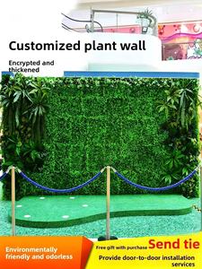 Mur végétal artificiel pastoral, plantes vertes, fleurs en plastique, gazon, décoration murale pour balcon et pelouse - Product Image 6