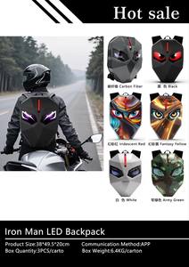 Sac à Dos Moto LED Knight avec Yeux LED et Contrôle par Application, Coque Rigide Étanche pour Moto, DIY pour Conduite, Cyclisme et Voyage - Product Image 2