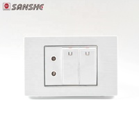 Prise électrique commutée SANSHE moderne à bas prix 16A 250V, 1 interrupteur, 2 prises, multiprise