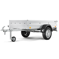 Remorque à boîte non freinée Remorque à plateau de charge utile de 750kg avec remorque légère à essieu unique PKW pour maison OEM ODM