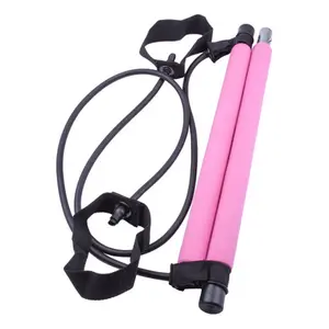 Portable Pilates Yoga Exercise Stick with Thickened Latex Tube, Home Gym Equipment for Body Exercise