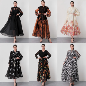 Nhà thiết kế thời trang của phụ nữ khiêm tốn maxi Dresses thương hiệu Phong cách thiết kế màu hồng sang trọng dài ăn mặc cho Nhà thờ ODM rắn màu ren vestidos - Product Image 3