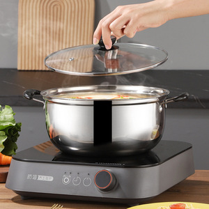 Casserole vapeur en acier inoxydable 304 avec couvercle et poignées pour cuisiner des aliments dans la cuisine - Product Image 2