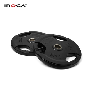 Iroga Fitness Tri-grip <strong>Handle</strong> Iron Core Rubber Coated Durable <strong>Weight</strong> Plate 50mm Hole Black Multi-<strong>Weight</strong> Custom Logo - Product Image 6
