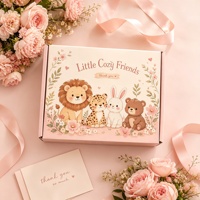 Boîte d'expédition en carton ondulé personnalisée avec impression d'animaux de dessin animé, écologique et pliable pour l'emballage d'huiles essentielles d'aromathérapie