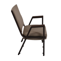 Chaises d'église empilables en métal au design moderne avec accoudoirs, poche arrière, salle à manger, école, hôtel, salle de sport, hôpital, théâtre, meubles