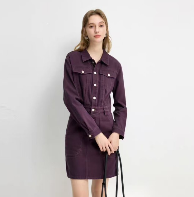 chicos denim dress Pleats Please Issey Miyake Women's Trompe L'Oeil Pleated Midi Dress - Blue