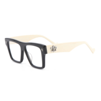 Montures de lunettes de vue et de presbytie pour hommes, élégantes, épaisses, noires, blanches, transparentes, à monture complète et durables
