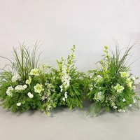 Roses artificielles en soie réalistes style forêt pour allée de mariage, chemin de fleurs imprimé sur écran, prêt à poser au sol, Monet