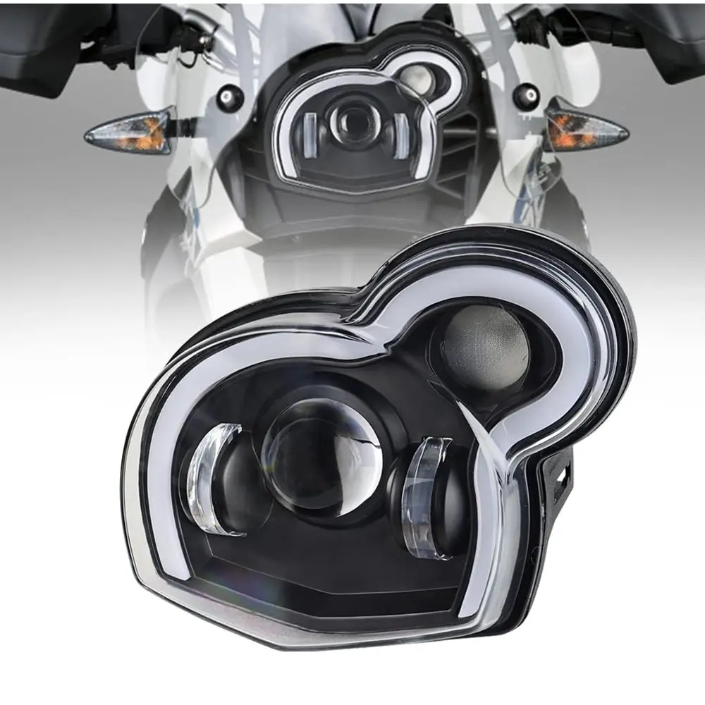 Светодиодные фары для мотоцикла OVOVS с ангельскими глазками, подходит для BMW G650GS / Sertao R13 2011-2017
