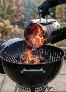 Allumeur <span class=keywords><strong>de</strong></span> barbecue en fer <span class=keywords><strong>de</strong></span> 19 cm pour charbon <span class=keywords><strong>de</strong></span> bois, <span class=keywords><strong>allumage</strong></span> rapide, avec poignée résistante à la chaleur, pour cuisson en extérieur - Product Image 2