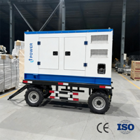 Groupe électrogène diesel silencieux de type remorque industriel refroidi par eau triphasé 100 KVA 80 kW, démarrage automatique ATS, démarrage à distance