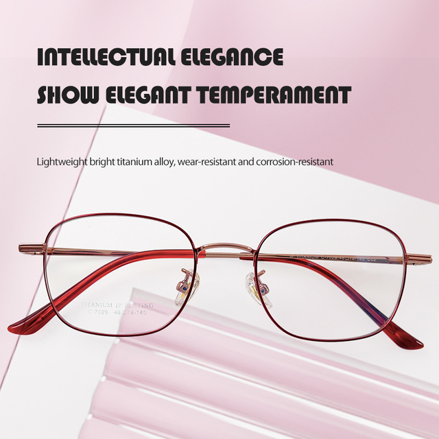 Optical Frames Fengchao Manufacturer Round Titanium Lightweight Solid Pattern Optical Glasses Frame with Nose Pads for Women