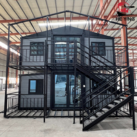Casa Contenedor Prefabricada Expandible de 2 Pisos, Villa de Lujo, Casa Doble, Casas Móviles Hechas a Medida, Villa de Acero Ligero Prefabricada