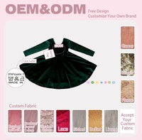 Robe en velours pour enfants, sur mesure, OEM, automne, manches longues, robe évasée, design personnalisé, robe d'automne pour filles
