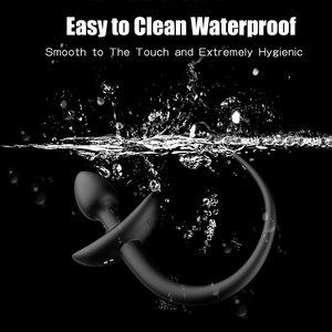 大人向けセックスグッズ 黒い子犬の尻尾 リモコン式アナルプラグ リモコン付きソフトシリコン製 誘惑用オナニー玩具 - Product Image 4